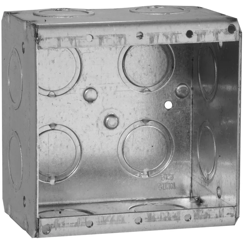 Masonry Box, 2-Gang, 2-1/2" Deep, 1/2 " & 3/4" KOs, Metallic