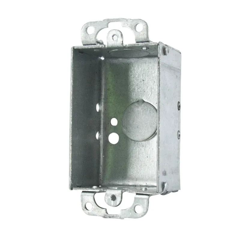 Switch Box, Non-Gangable, 1-1/2" Deep, Conduit Knockouts, Ears