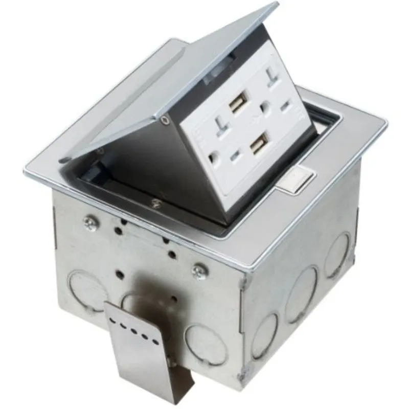 Switch Box, Countertop w/20A TR Receptacle & (2) USB Ports, Stainless Steel