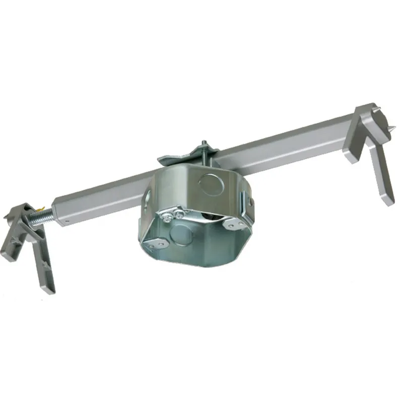 4" Octagon Ceiling Box with Hanger, 2" Deep, KOs, Metallic