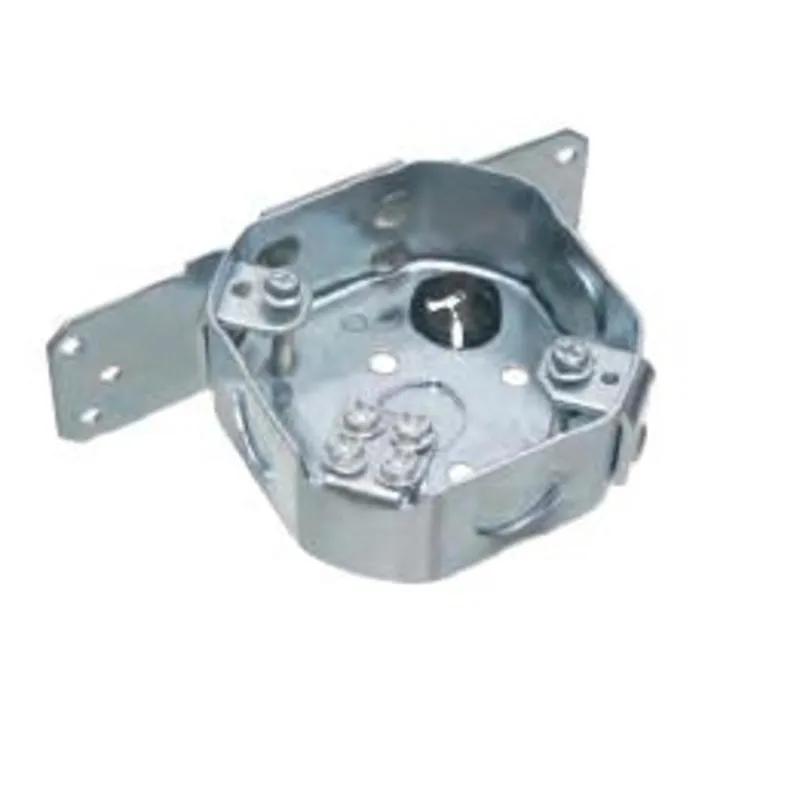 4-1/4" Octagon Ceiling Box with Bracket, , Depth: 1-1/2", Metallic