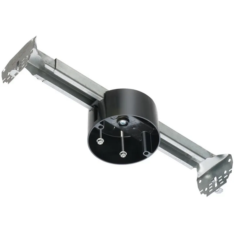 4" Round Fixture Support Box With Adjustable Bracket, Non-Metallic