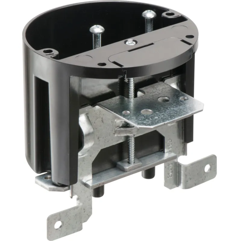 Adjustable Ceiling/Fixture Box, Diameter: 4", Depth: 1-1/2", Non-Metallic