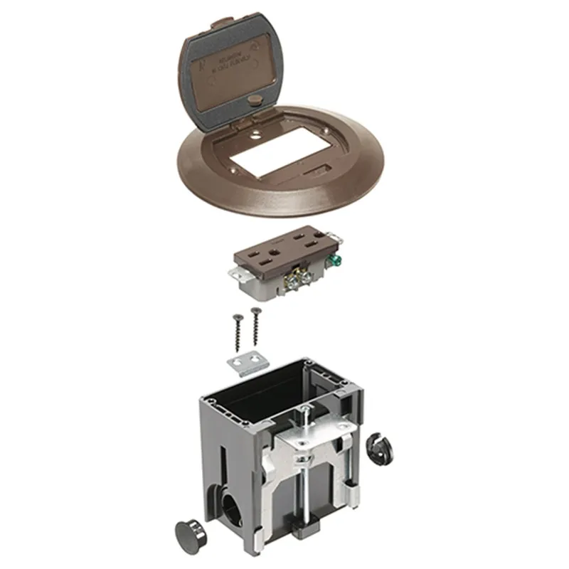 Non Metallic Adjustable Floor Box, Brown