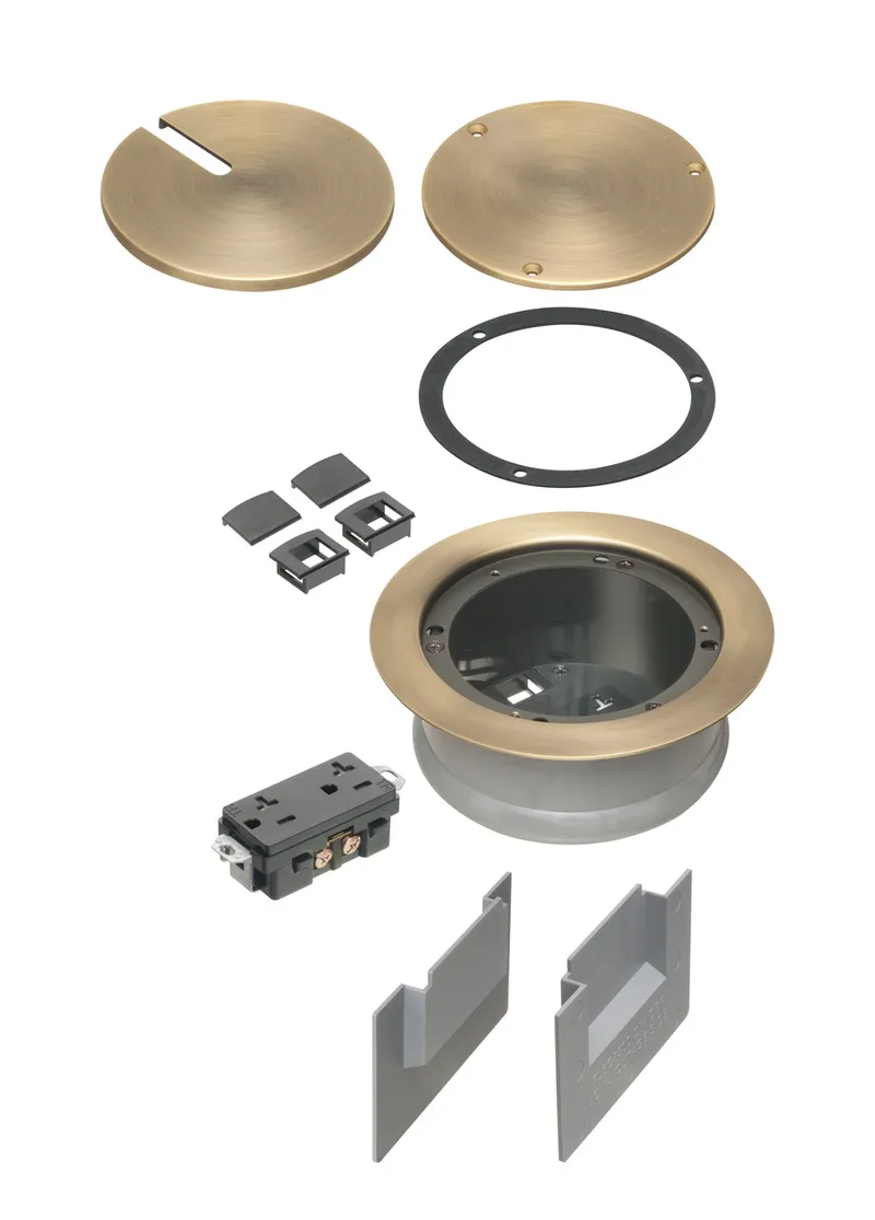 Recessed Cover Kit For 5.5 Inch Concrete Floor Box, Bronze