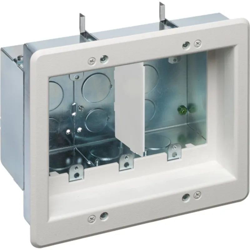 Recessed Electrical Box 3-Gang White