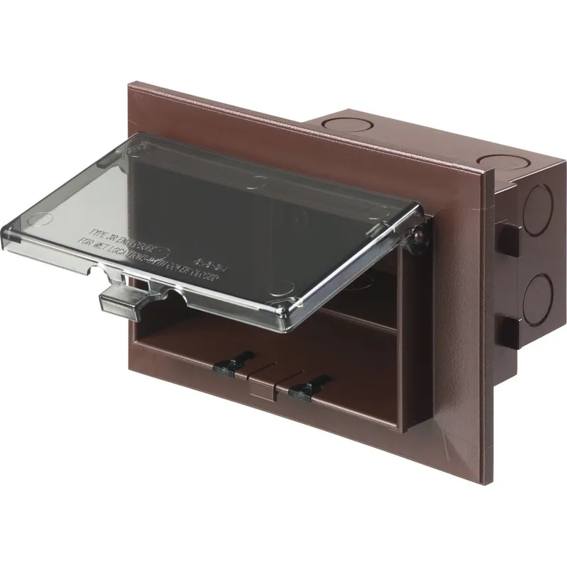 Weatherproof-In-Use Box, 1-Gang, Recessed, Horizontal, Non-Metallic, Clear Cover