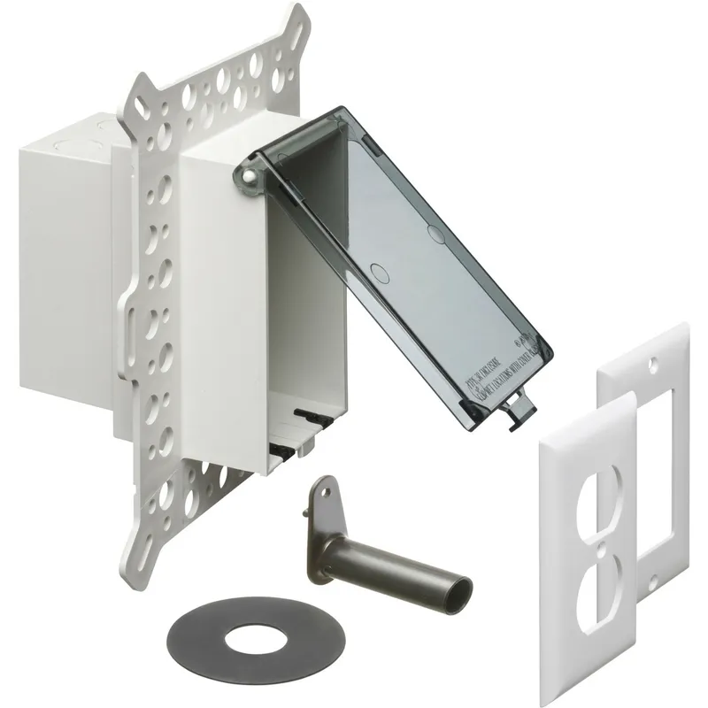 Weatherproof-In-Use Box, 1-Gang, Recessed, Vertical, Non-Metallic, Clear Cover