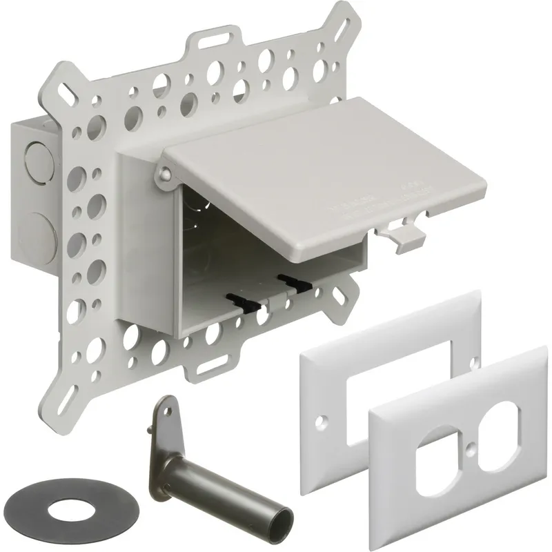 Weatherproof-In-Use Box, 1-Gang, Recessed, Horizontal, Non-Metallic, White Cover
