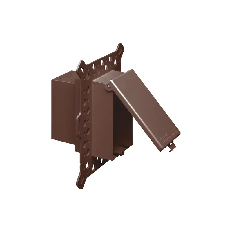 Weatherproof-In-Use Box, 1-Gang, Recessed, Horizontal, Non-Metallic, Brown Cover