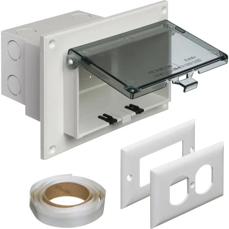 Weatherproof-In-Use Box, 1-Gang, Recessed, Horizontal, Non-Metallic, Clear Cover