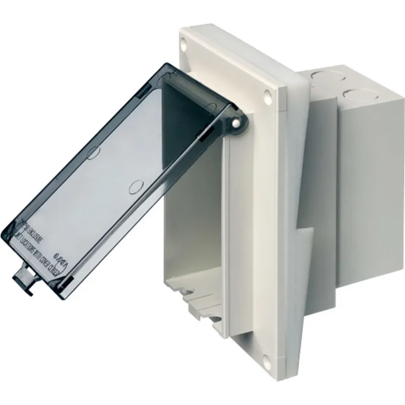 Weatherproof-In-Use Box, 1-Gang, Recessed, Vertical, Non-Metallic, Clear Cover