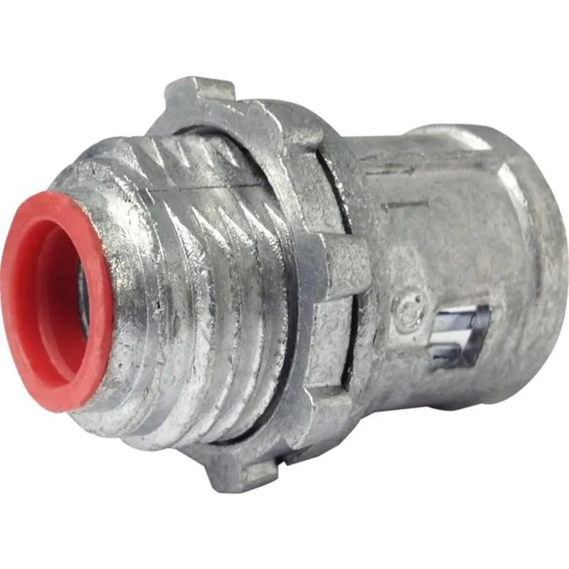 3/8" Armored Cable / Flex Connector, for 1/2" Knockout, Zinc