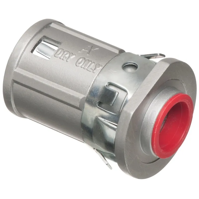 MC/AC Cable Connector, Snap-In, 3/8", Insulated, Zinc Die Cast