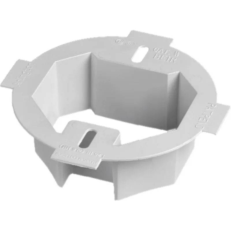 Ceiling Box Extender, 2-Gang, Depth: 1-1/2", White, Non-Metallic
