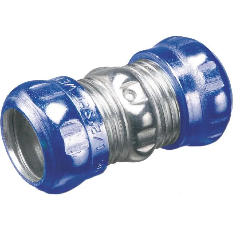 EMT Compression Coupling, 1/2" Diameter, Raintight/Concrete Tight, Steel