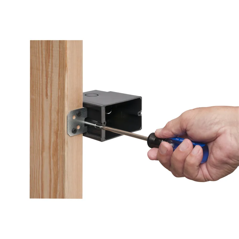 Switch/Outlet Box, 1-Gang, Depth: 1/4 to 1-1/2", Non-Metallic