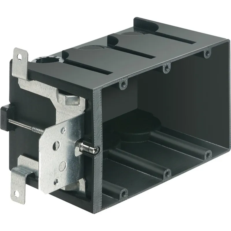 Switch/Outlet Box, 3-Gang, Depth: 3.72", Non-Metallic