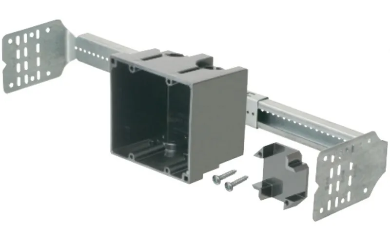 Adjustable Sliderbar Box Kit, 2-Gang, Steel/Non-Metallic