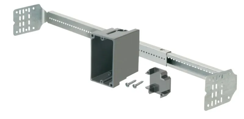 Adjustable Sliderbar Box Kit, 1-Gang, Steel/Non-Metallic