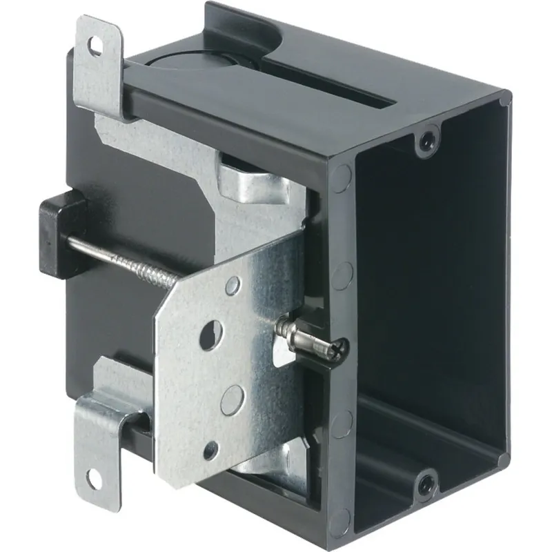 Switch/Outlet Box, 1-Gang, Depth: 1/4" to 1-1/2", Non-Metallic