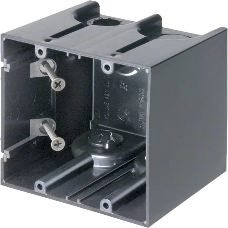 Switch/Outlet Box, 2-Gang, 3-1/2" Deep, Non-Metallic