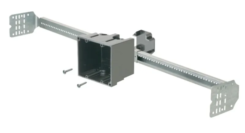 Adjustable Sliderbar Box Kit, 2-Gang, Steel/Non-Metallic