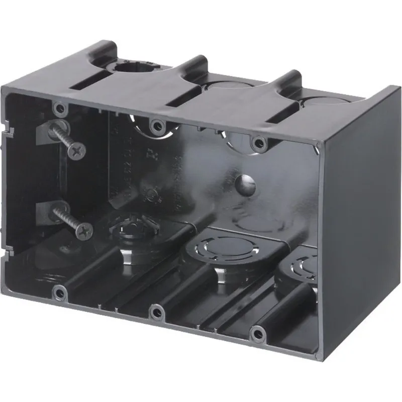 Switch/Outlet Box, 3-Gang, 3-1/2" Deep, Non-Metallic