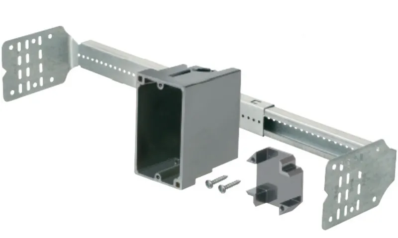 Adjustable Sliderbar Box Kit, 1-Gang, Steel/Non-Metallic