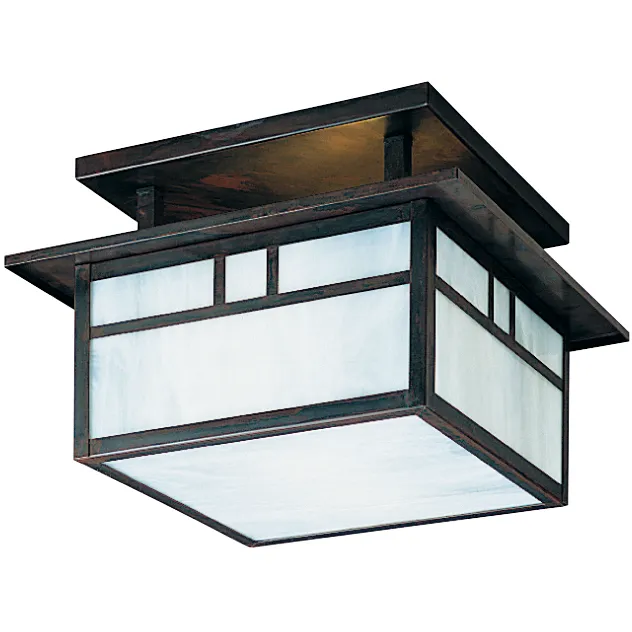 Huntington 2 Light 12 inch Bronze Flush Mount Ceiling Light in Almond Mica, Empty