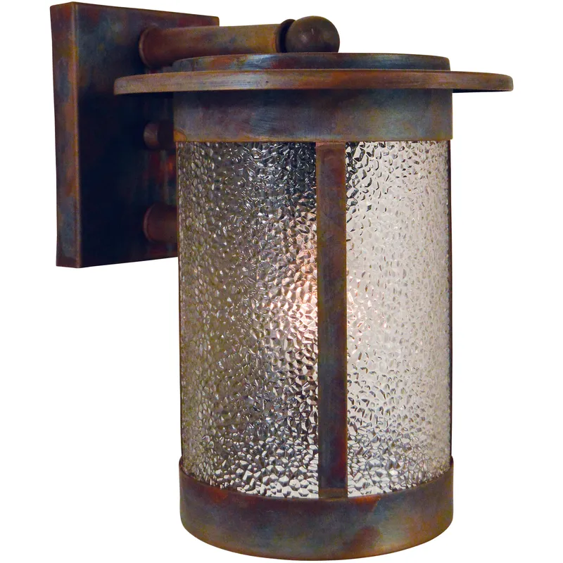 Santorini 1 Light 10 inch Antique Copper Outdoor Wall Mount in Clear Seedy