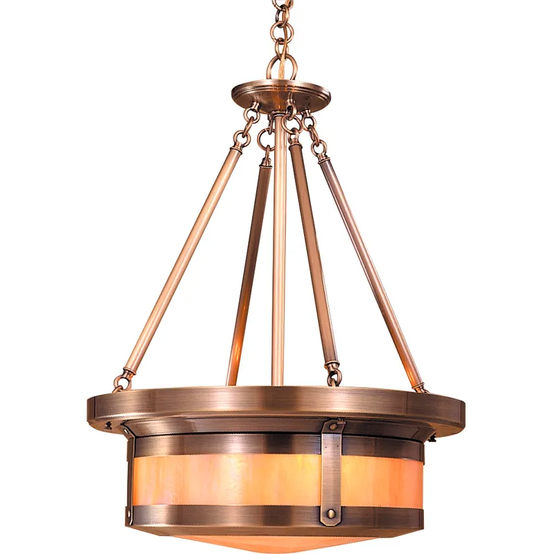 Berkeley 4 Light 19.38 inch Antique Brass Pendant Ceiling Light in Clear Seedy