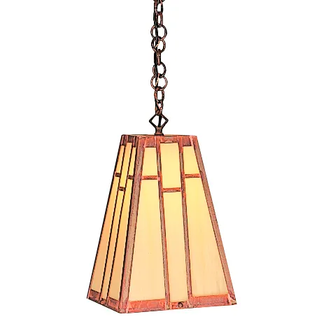Asheville 1 Light 8 inch Raw Copper Pendant Ceiling Light in Amber Mica