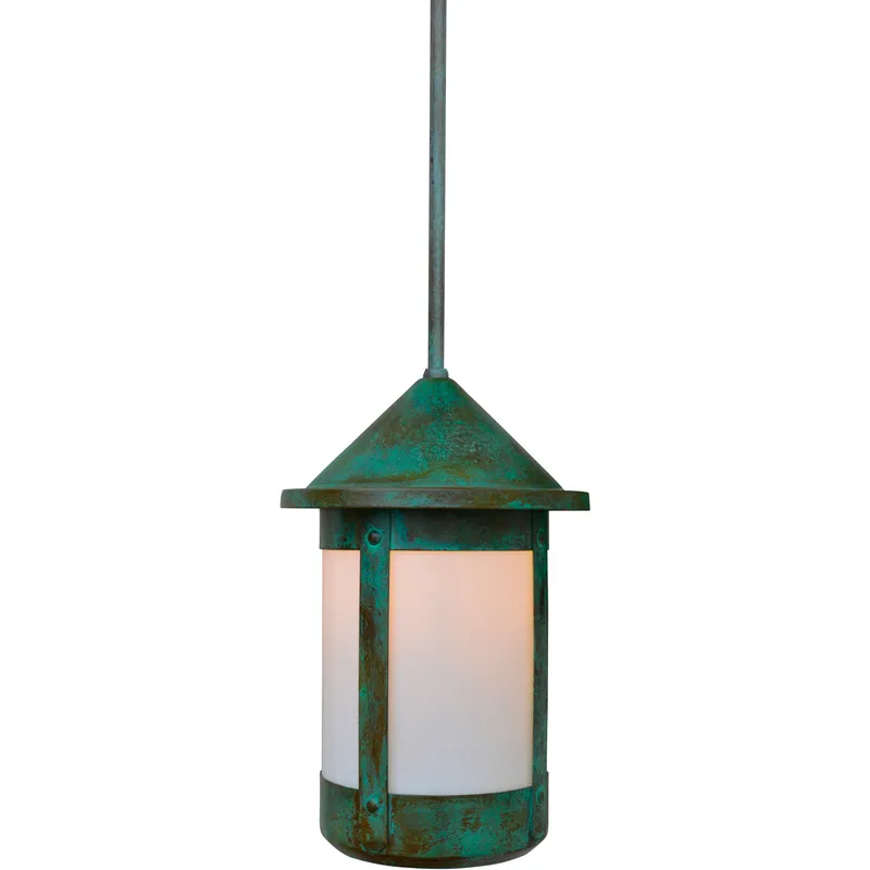 Berkeley 1 Light 14 inch Verdigris Patina Pendant Ceiling Light in Almond Mica