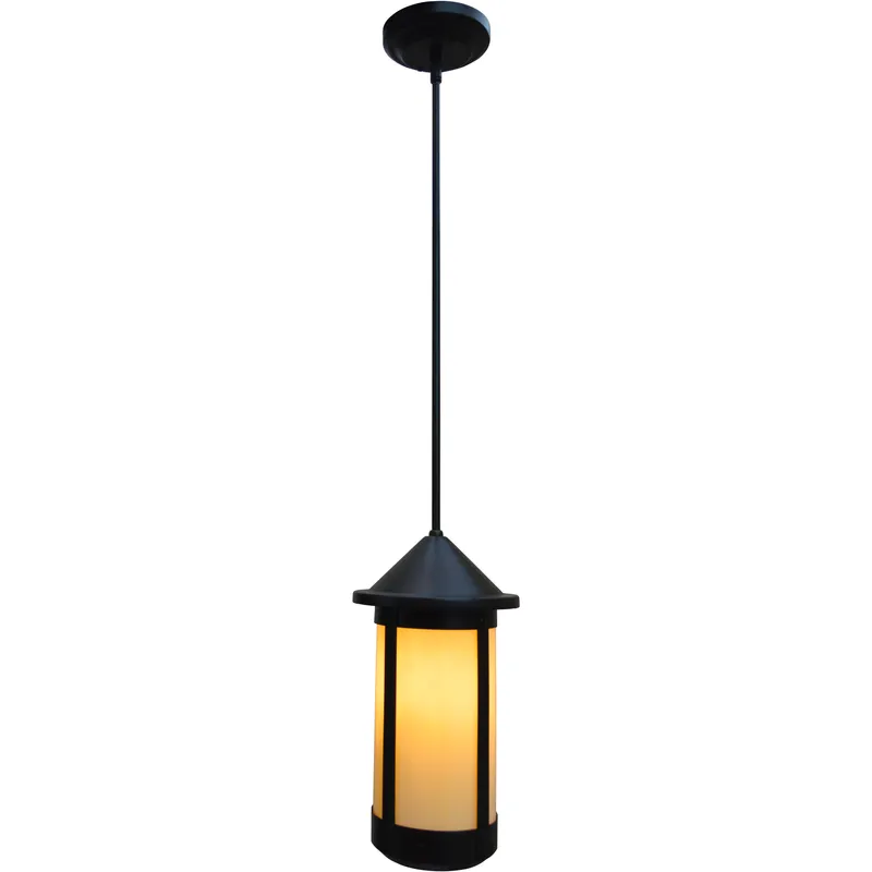 Berkeley 1 Light 7 inch Satin Black Outdoor Pendant in Almond Mica