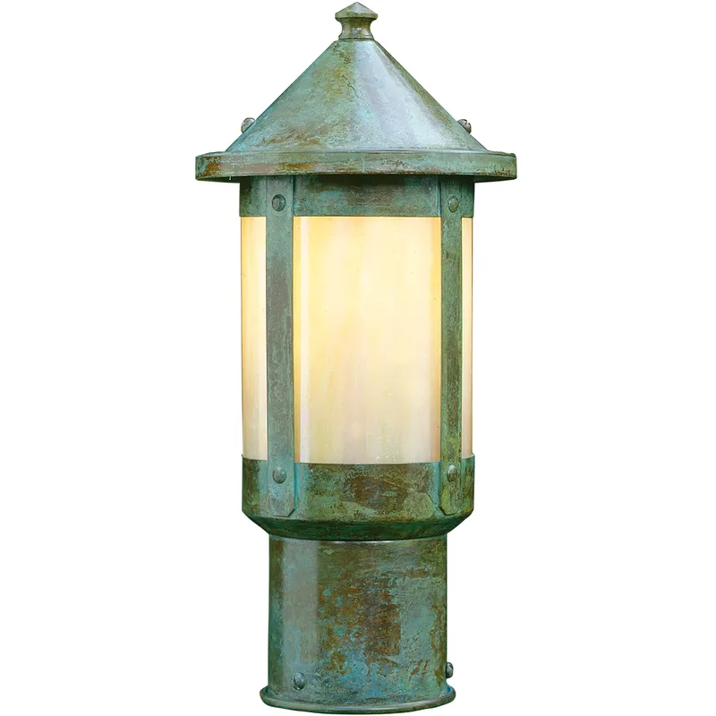 Berkeley 1 Light 9.25 inch Antique Brass Post Mount in Clear Seedy