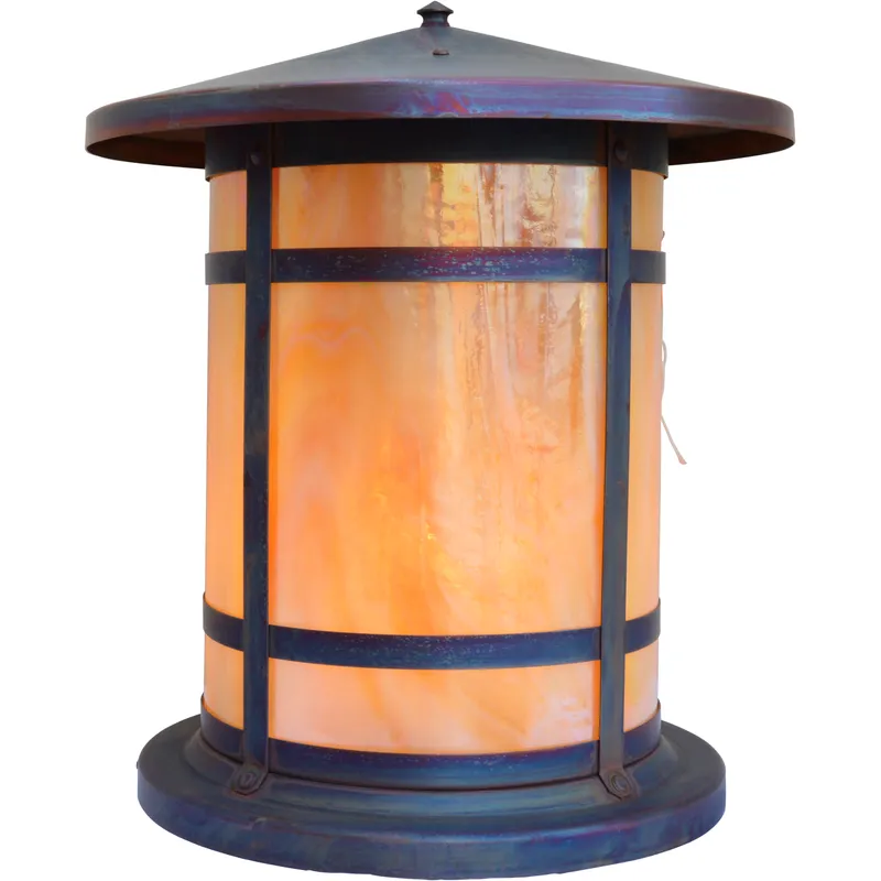 Berkeley 1 Light 16 inch Bronze Column Mount in Almond Mica