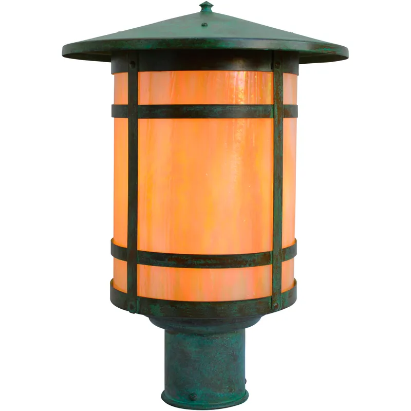 Berkeley 1 Light 11.88 inch Bronze Post Mount in Almond Mica