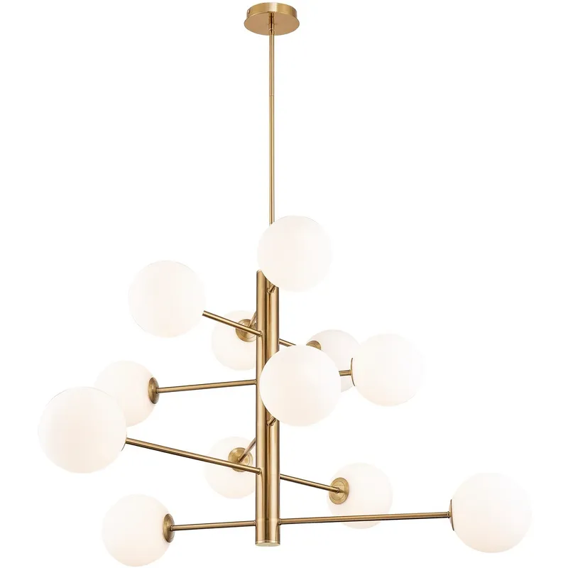 Aurelia LED 33.5 inch Brass Chandelier Ceiling Light