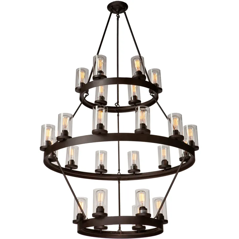 Menlo Park 24 Light 41.5 inch Oil Rubbed Bronze Up Chandelier Ceiling Light