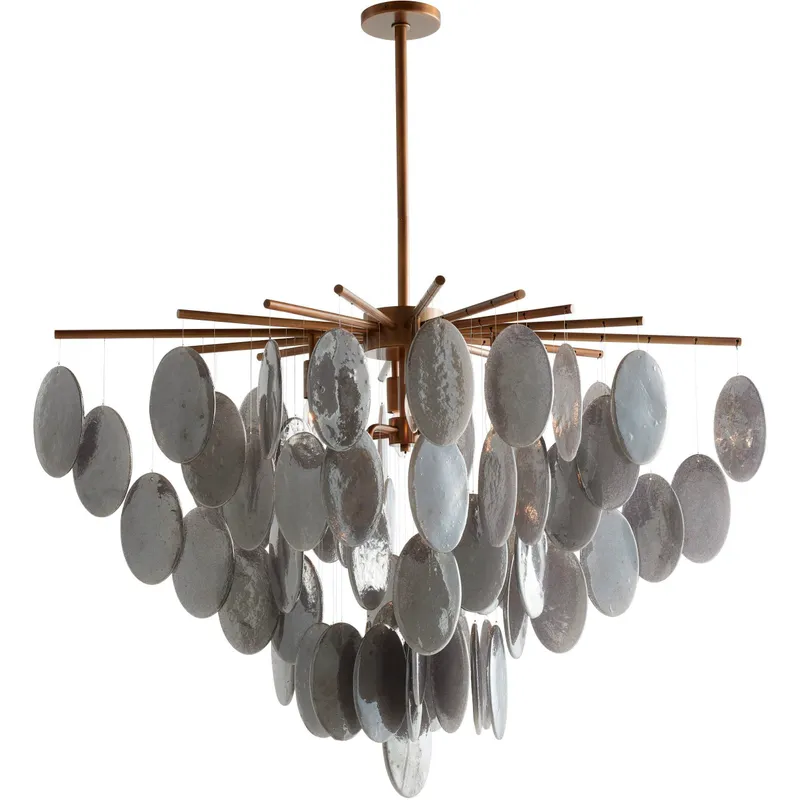 Tiffany 8 Light 42 inch Antique Brass Chandelier Ceiling Light