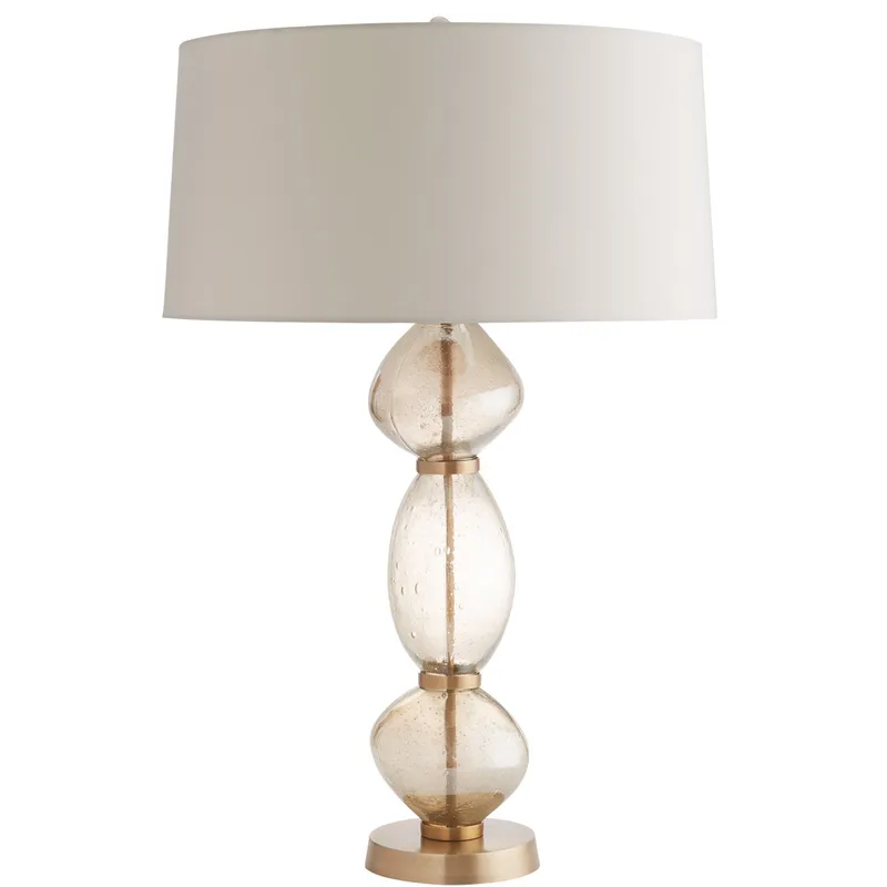 Dreena 32 inch 150 watt Smoke Luster and Antique Brass Table Lamp Portable Light
