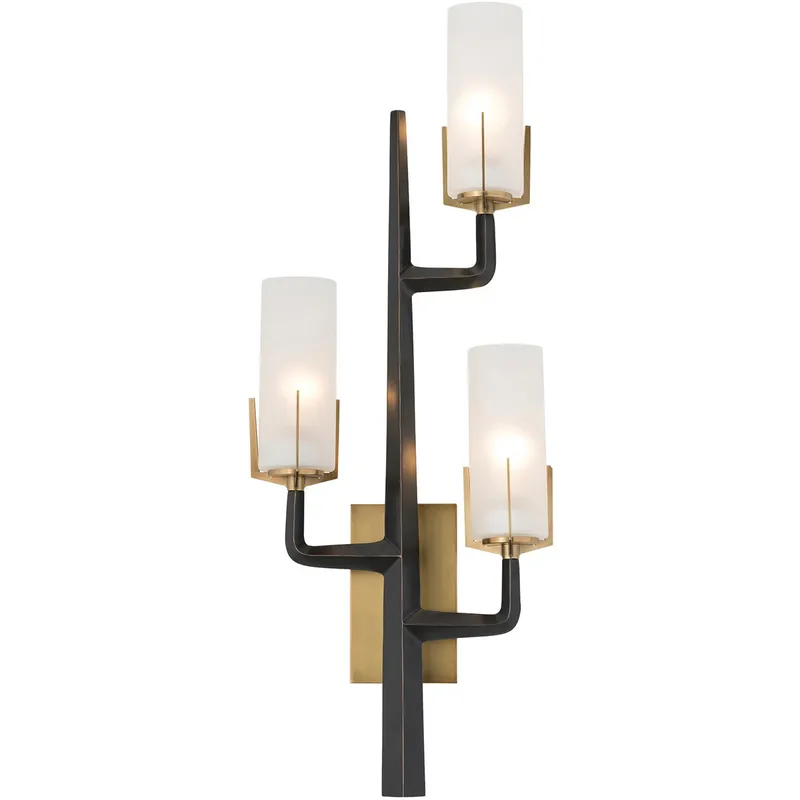 Griffin 3 Light 14 inch Antique Brass Sconce Wall Light