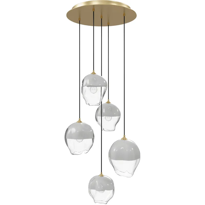 Sonoma Ave. 5 Light 28 inch Brushed Brass Multi Port Pendant Ceiling Light