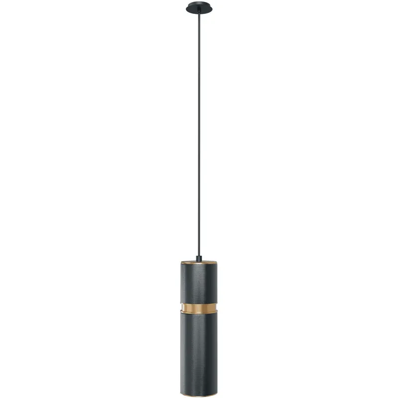 Cicada LED 3 inch Knurled Dark Grey with Brass Pendant Ceiling Light