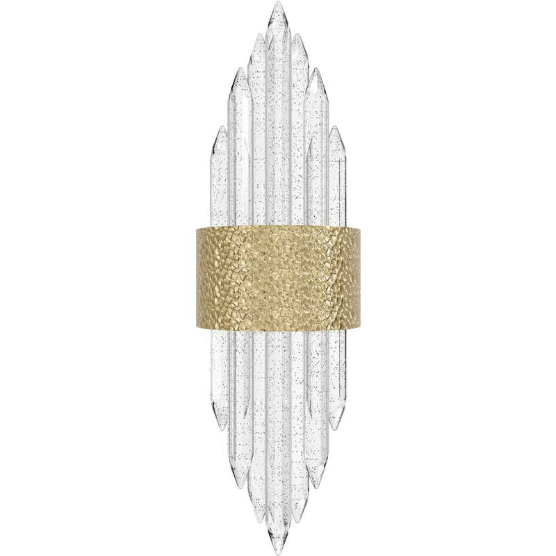 Aspen Wall Sconce Wall Light in Hammered Brushed Brass