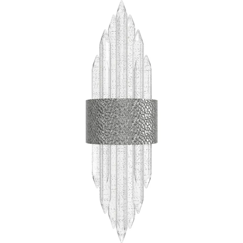 Aspen Wall Sconce Wall Light in Hammered Polished Nickel