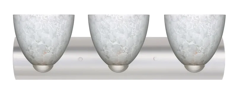 Sasha Ii 3 Light 22 inch Satin Nickel Vanity Lighting Wall Light in Incandescent, Carrera Glass
