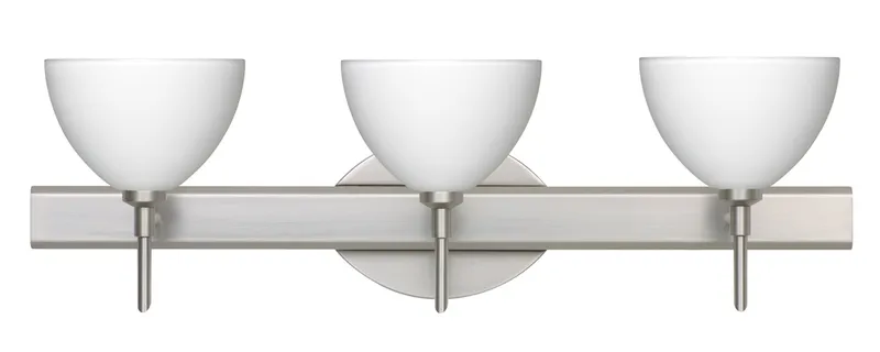 Brella LED 23 inch Satin Nickel Vanity Lighting Wall Light in White Glass