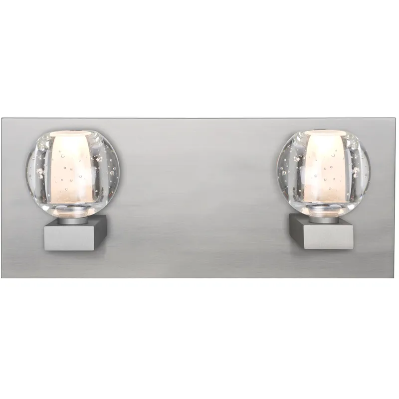 Boca 2 Light Satin Nickel Vanity Light Wall Light